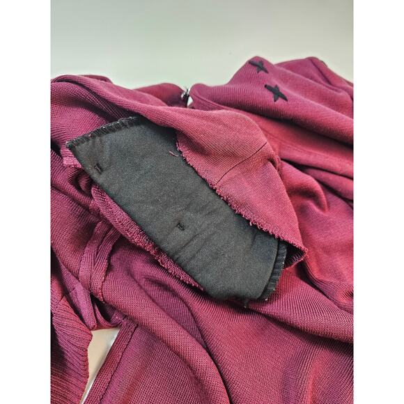 Misook burgandy red S knit open cardigan tunic length vintage business casual - Picture 7 of 9